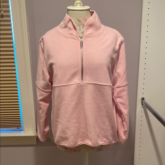 Pink Kids Quarter-Zip Fleece Pullover - Picture 1 of 8
